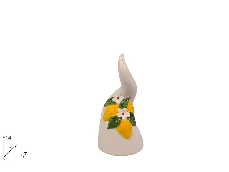 CORNO 14cm IN CERAMICA DECORO LIMONI A RILIEVO 694640 40142