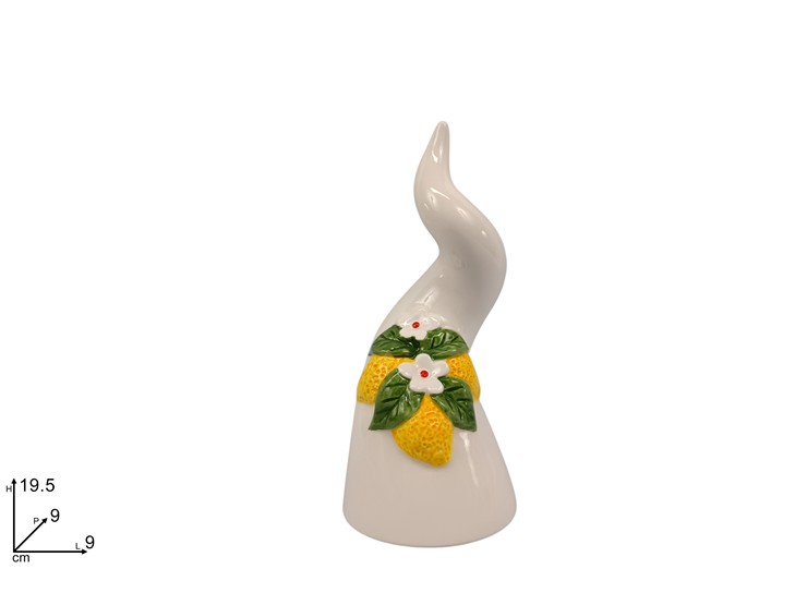 CORNO 19,5cm IN CERAMICA DECORO LIMONI A RILIEVO 694633 40142