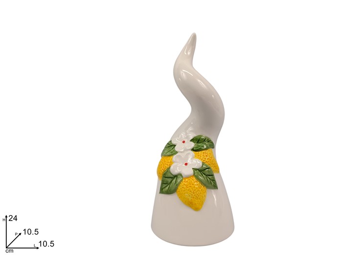 CORNO 24cm IN CERAMICA DECORO LIMONI A RILIEVO 694626 40142