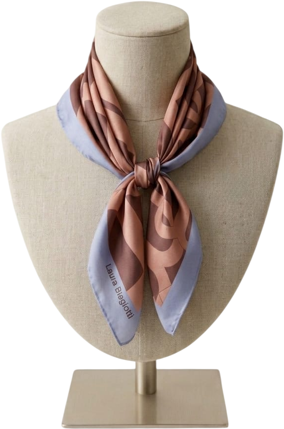 LB26S104-16 FOULARD MAXI INTRECCIO LB MARRONE 53x53cm 55392