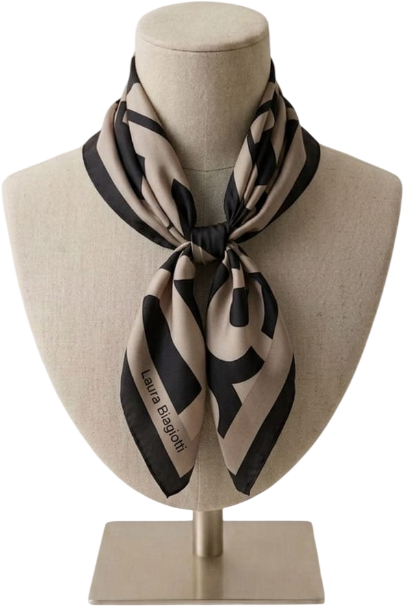LB26S104-20 FOULARD MAXI INTRECCIO LB NERO 53x53cm 55392
