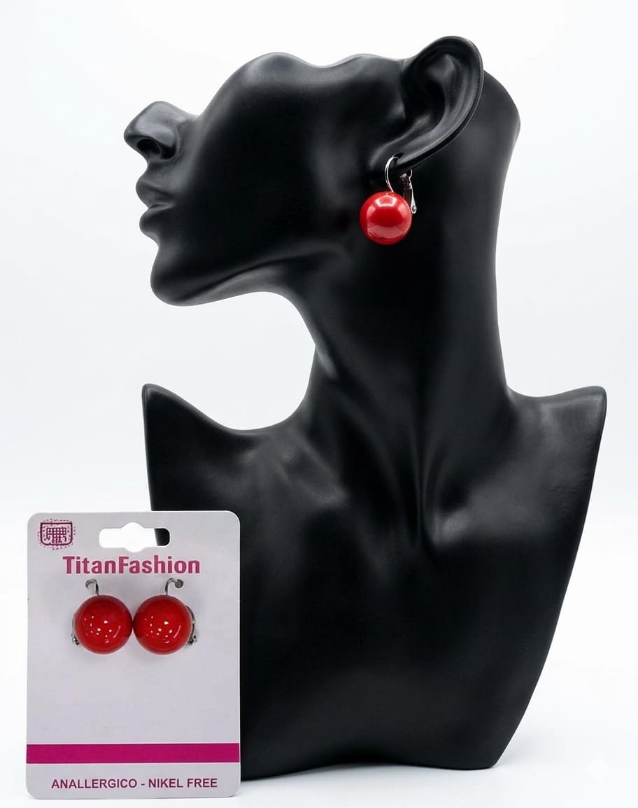 ORECCHINO ROSSO 8MM 470102 41212