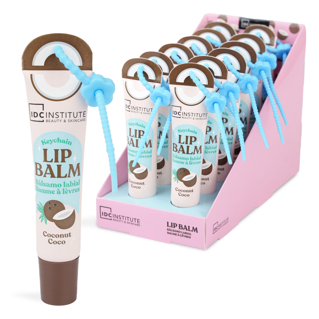 IDC INSTITUTE COCONUT KEYCHAIN LIP BALM 99393 52555