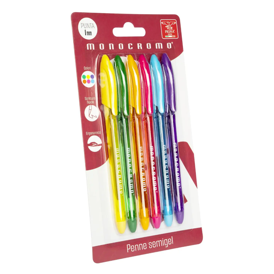 BLISTER 6 PENNE SEMI GEL MONOCROMO 023309600 41424