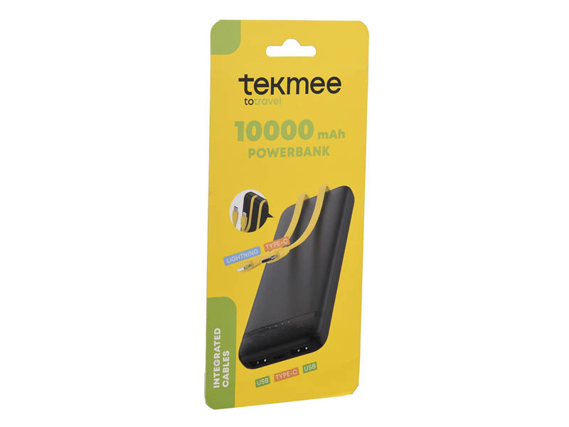 TEKMEE 10000mah POWERBANK WITH INTEGRAT CABLE 40430378 41187