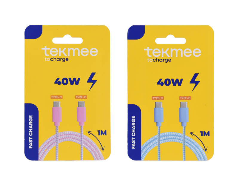 TEKMEE SET 2 PCS 40 W CABLES 1M + 2M 40W 1M TYPE C TYPE C L 41187