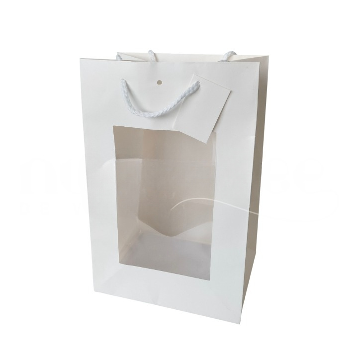 UY503HLLIUBBI BUSTA SHOPPER CARTA BIANCO CON FINESTRA - FORO 18x20+8 41352