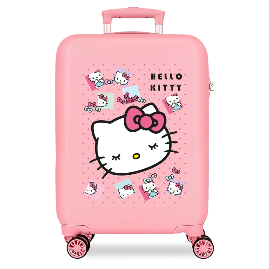 TROLLEY ABS 55cm 4R HELLO KITTY BOWS ROSA 3341142 41081