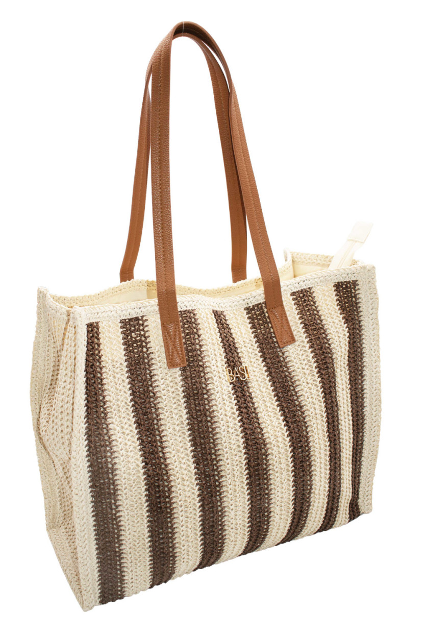 BA27409MAR BORSA QUADRATA 43x35x20cm MARRONE 41100