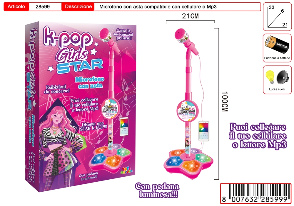 K-POP MICROFONO CON ASTA 28599 41452