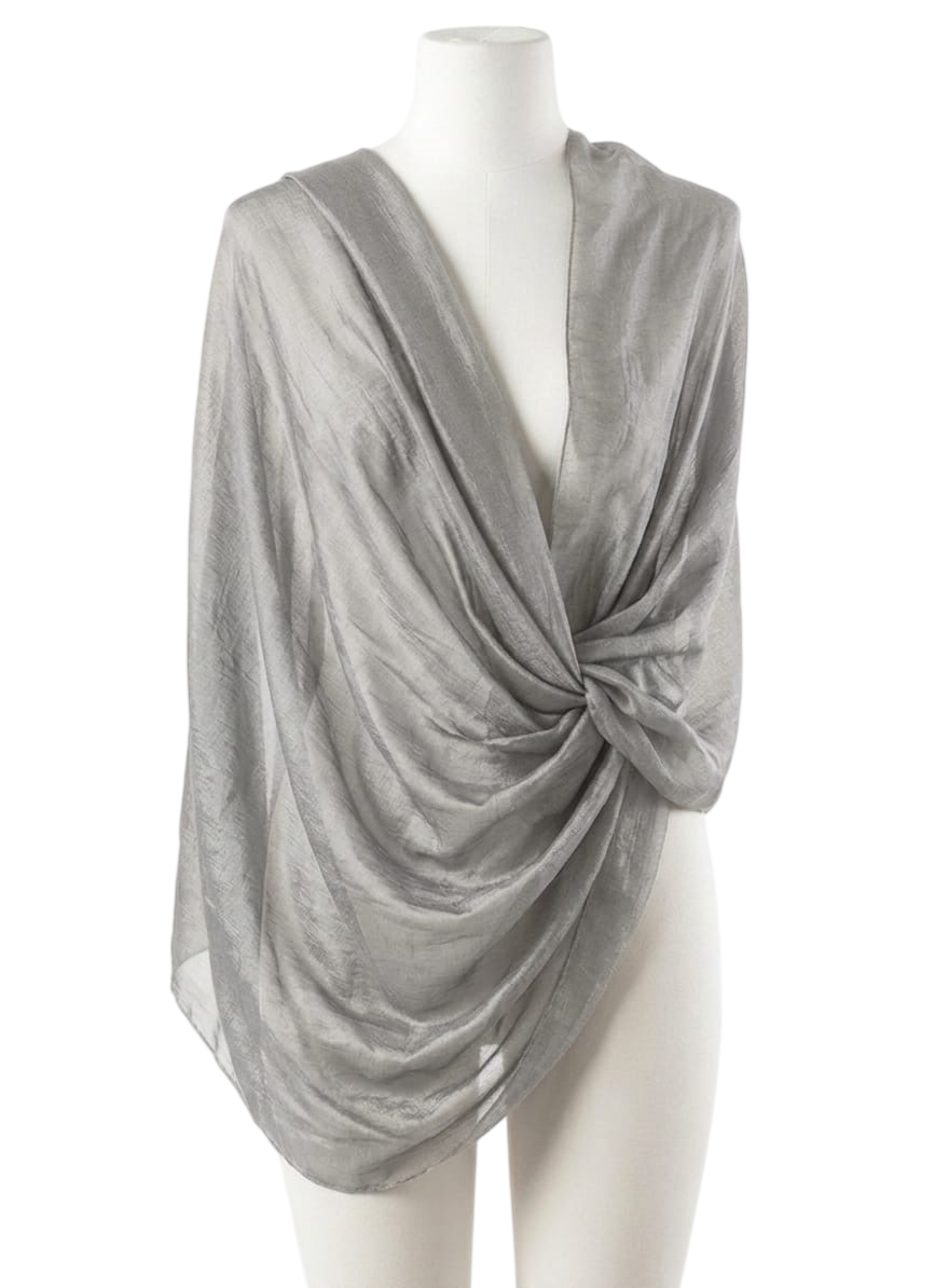 SCIARPA SHANTUNG 181538 GRIGIO CHARRO 90x180cm 40351