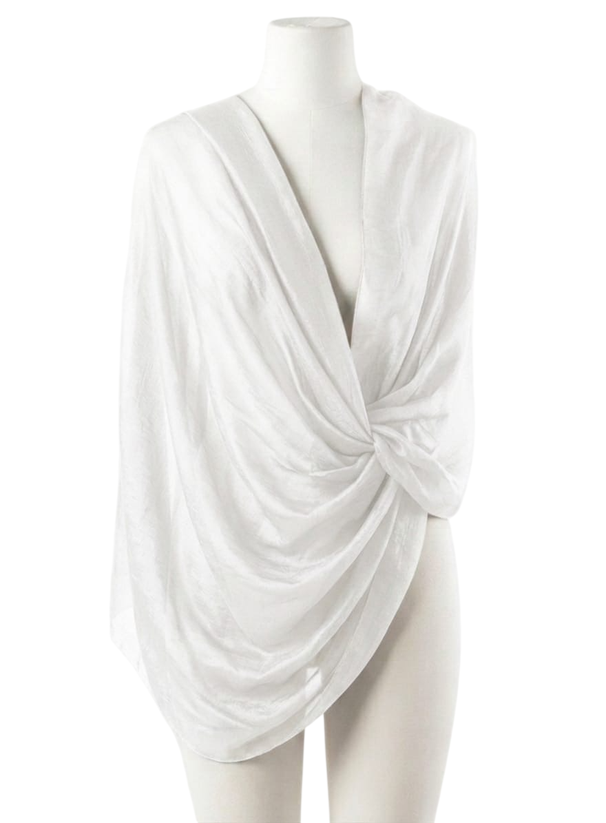 SCIARPA SHANTUNG 181538 BIANCO CHARRO 90x180cm 40351