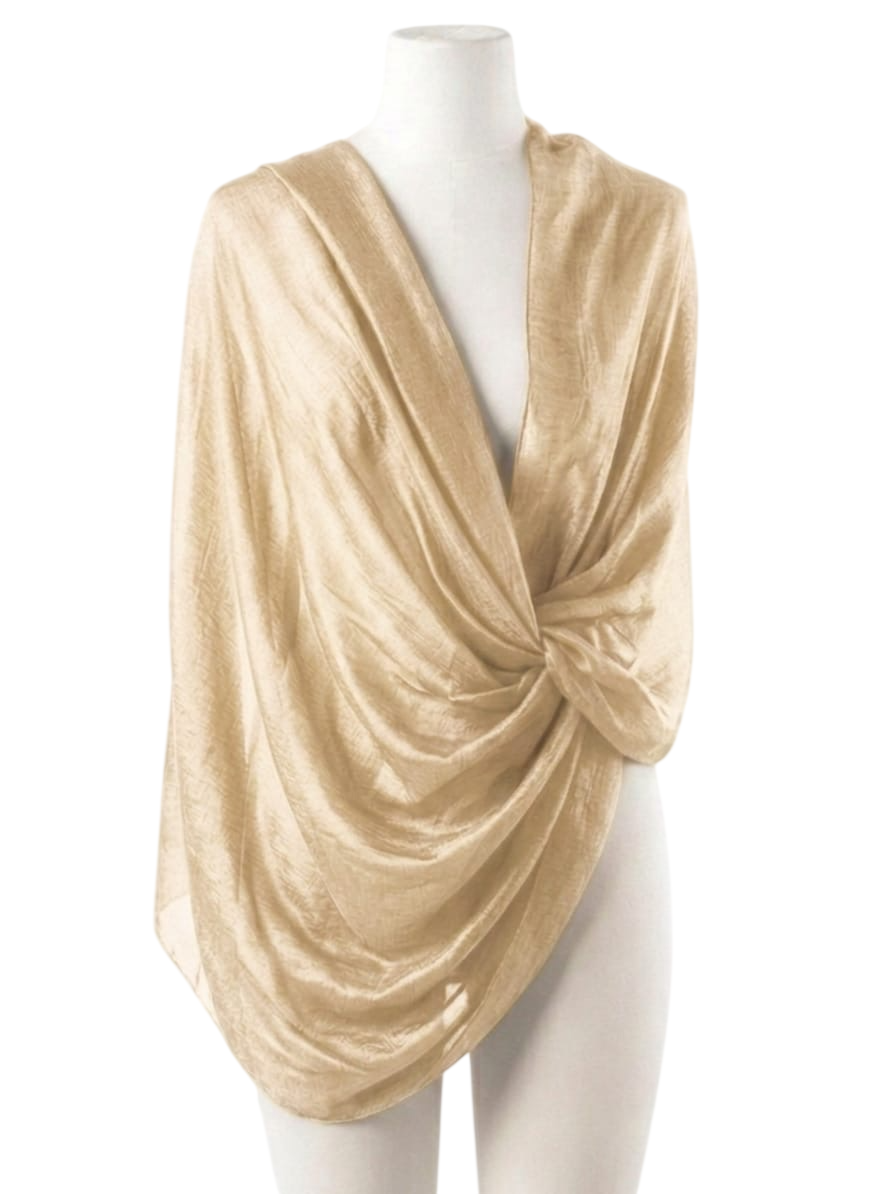 SCIARPA SHANTUNG 181538 BEIGE CHARRO 90x180cm 40351