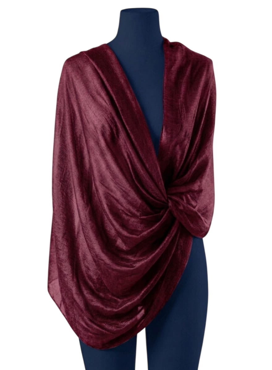 SCIARPA SHANTUNG 181538 BORDO' CHARRO 90x180cm 40351