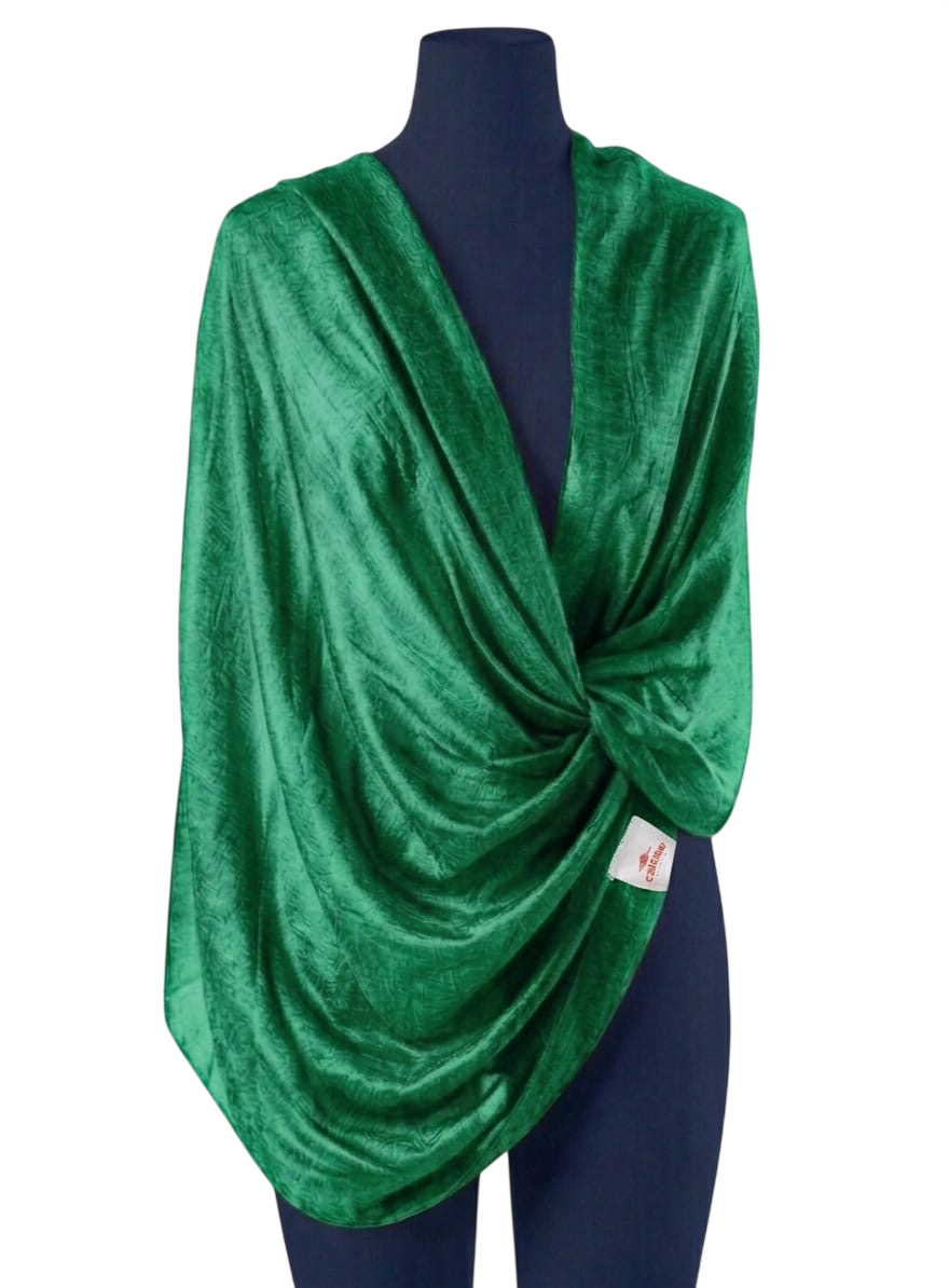SCIARPA SHANTUNG 181538 VERDE CHARRO 90x180cm 40351