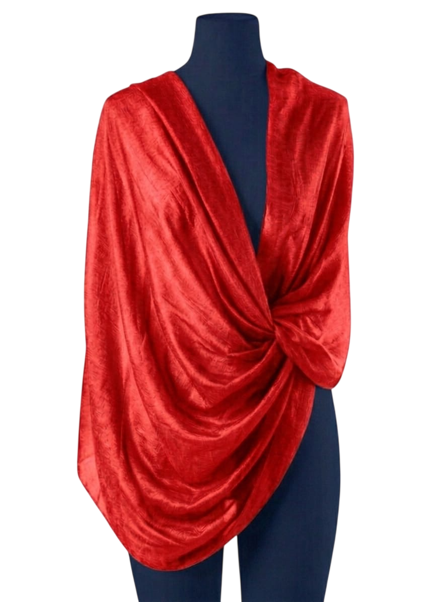 SCIARPA SHANTUNG 181538 ROSSO CHARRO 90x180cm 40351
