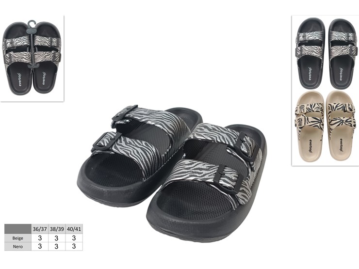 CIABATTE DONNA 36/41 ZEBRATO 689899 40842