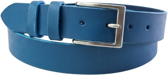 CINTURA IN PELLE 035/GROPPONE/LISCIO/0193/53054 AZZURRO