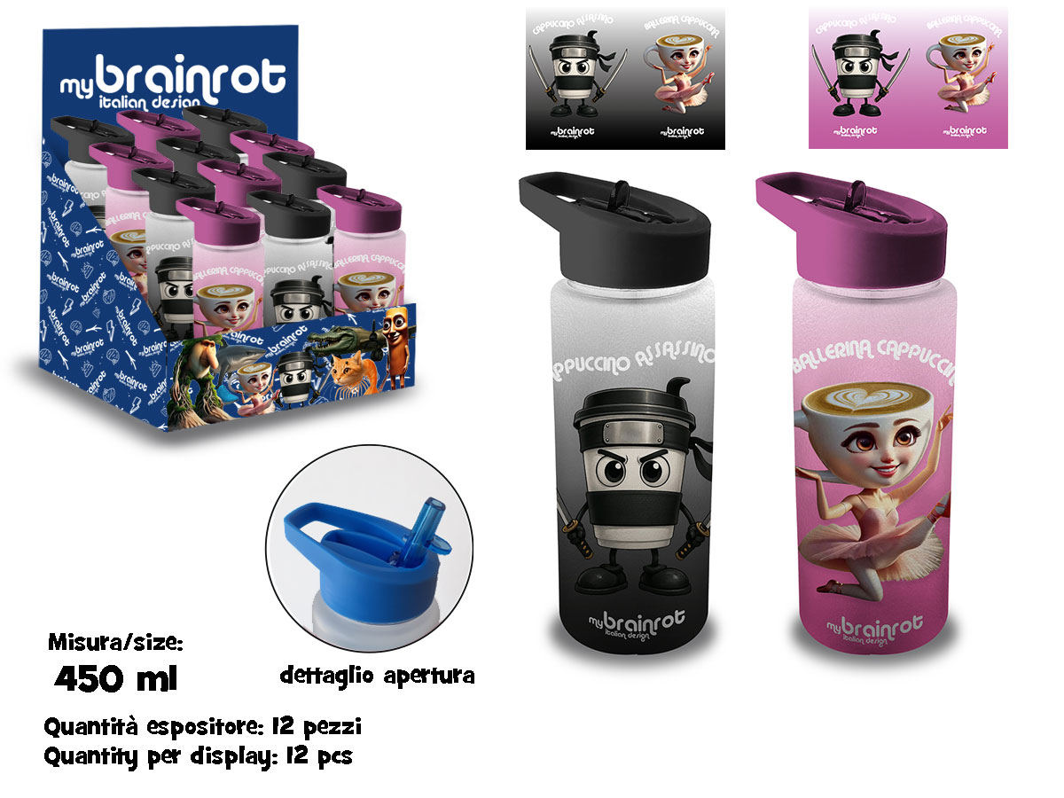 X14241 MC BORRACCIA TRASPARENTE EFFETTO MAT 450ml BRAINROT 40002