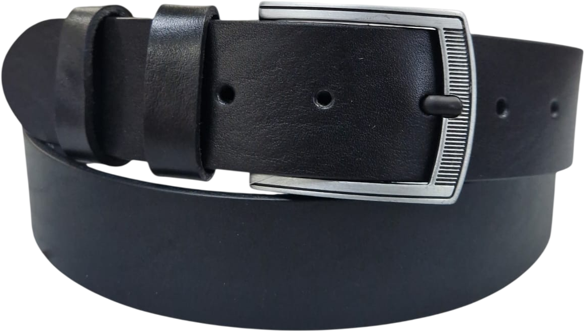 CINTURA IN PELLE 040/CUOIO/LISCIO/0416/53054 NERO