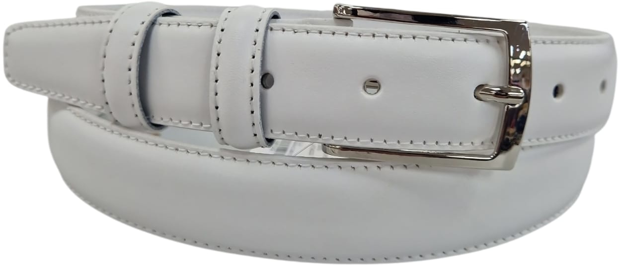 CINTURA IN PELLE 030/CLASSICO/BIANCO/0112/53054 BIANCO