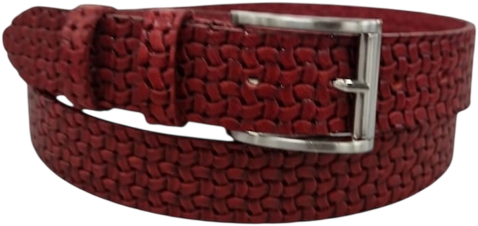 CINTURA IN PELLE 035/CUOIO/0411/53054 ROSSO