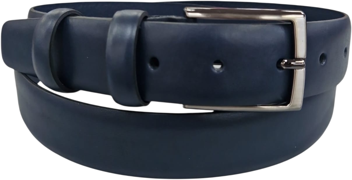CINTURA IN PELLE 035/CUOIO/0420/53054 CLASSICO BLU