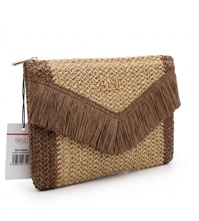 BA27400MAR POCH PIATTO 27x18cm MARRONE 41100