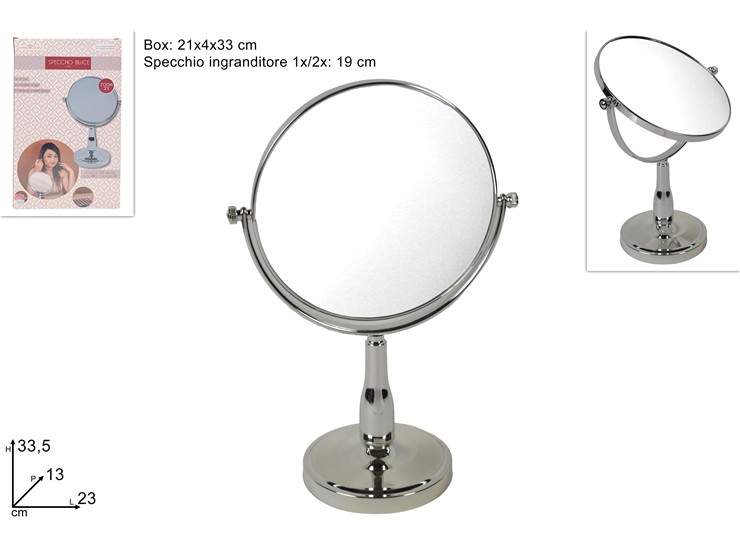SPECCHIO TONDO BILUCE DIAM 19CM C/BASE TP02273