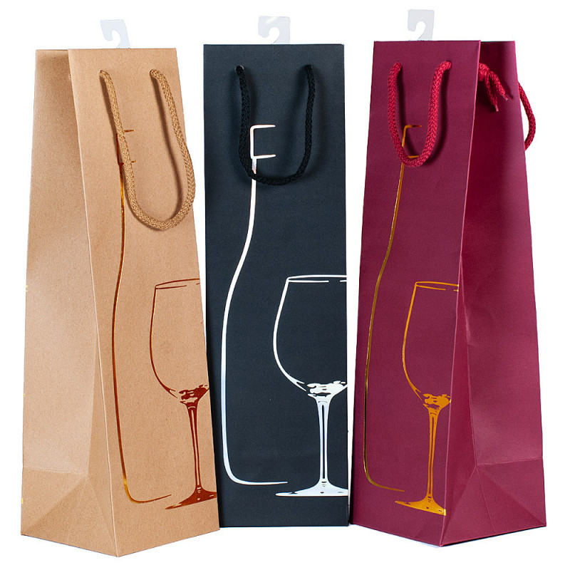 SH57662 SHOPPER IN CARTA DA 200 gr FORMATO 12x12x41cm DELUXE ORO A CALDO 41283