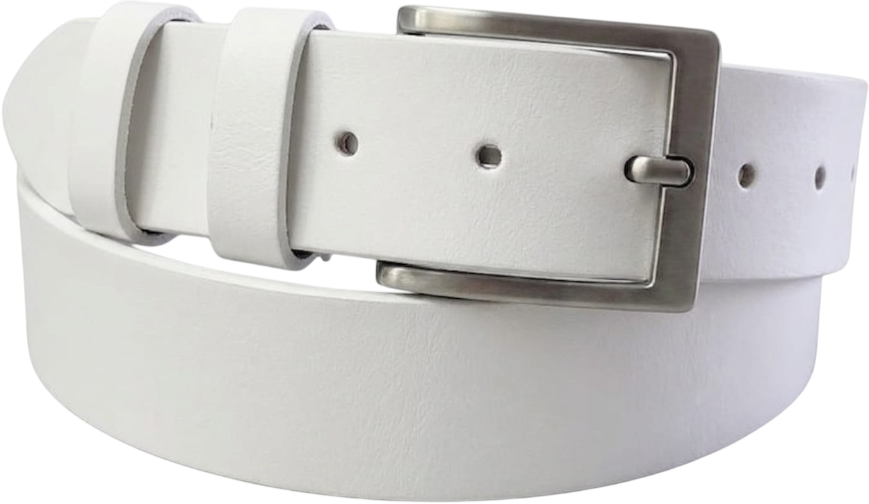 CINTURA IN PELLE 040/CUOIO/BIANCO/0120/53054