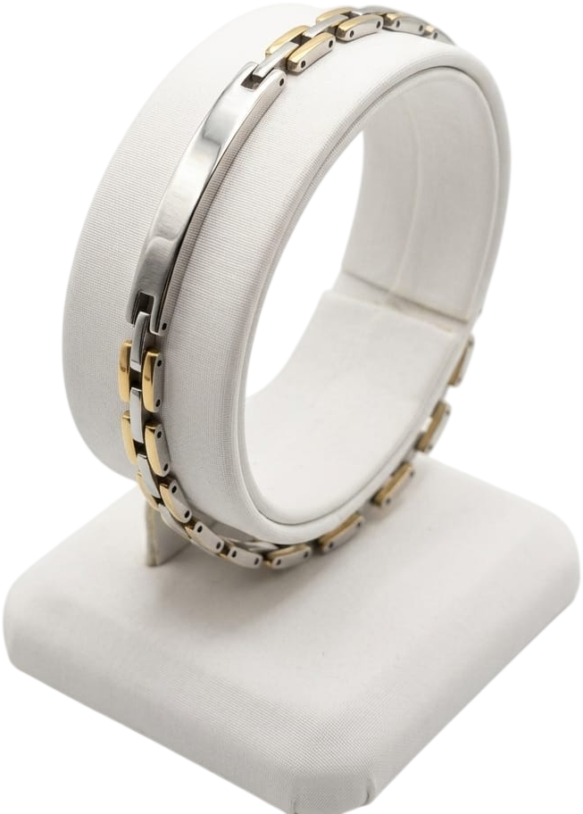 BRA4935 BRACCIALE ACCIAIO E DORATO CON TARGA 52533
