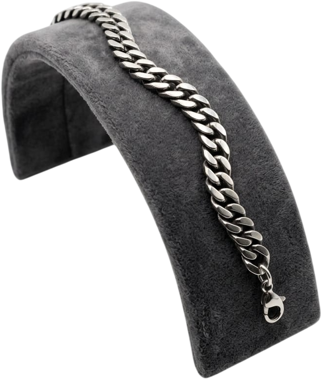 BRA50042 BRACCIALE ACCIAIO E BRUNITO MAGLIA CLASSICA 52533