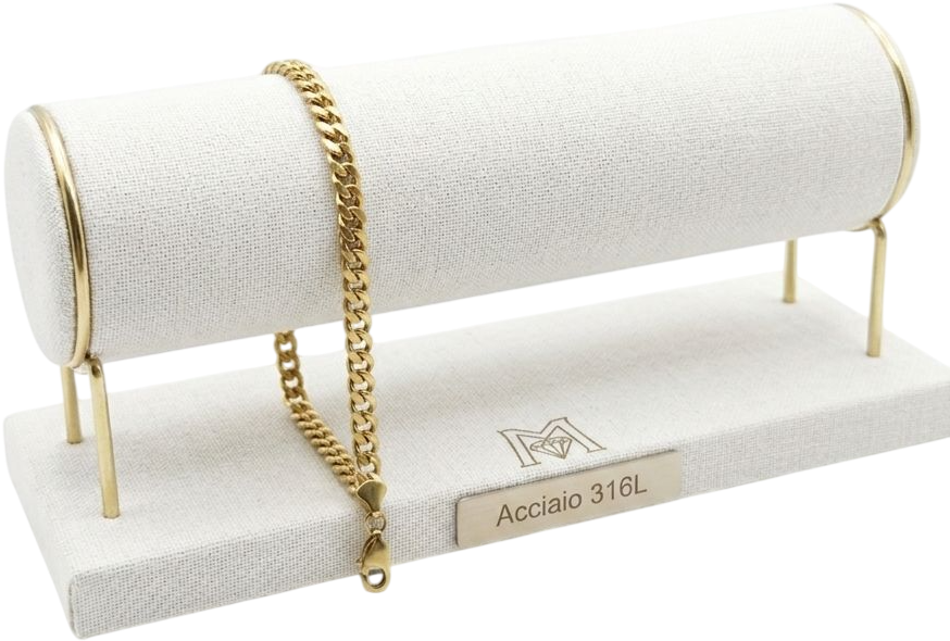 ACBR2033 BRACCIALE ACCIAIO DORATO MAGLIA CLASSICA 52533
