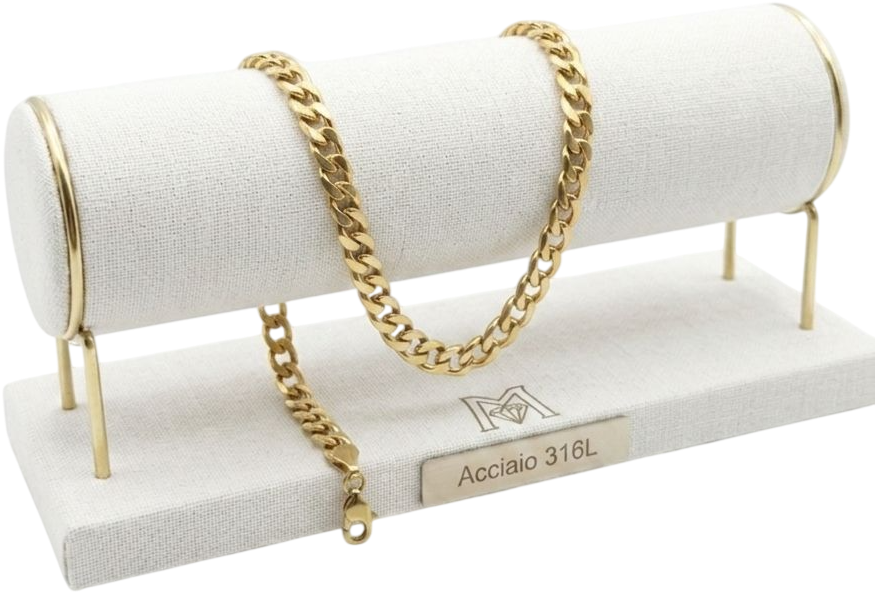 ACBR2061 BRACCIALE ACCIAIO OVALE PICCOLA DORATA 52533