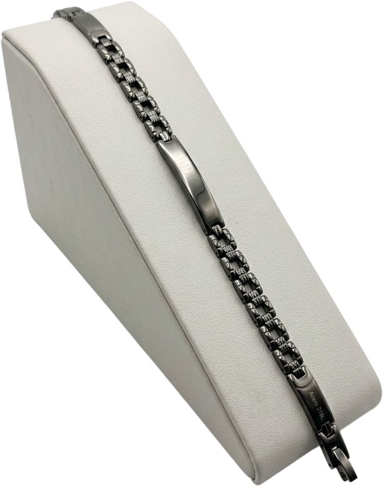 ACBR2087 BRACCIALE ACCIAIO UOMO CON PIASTRA 52533