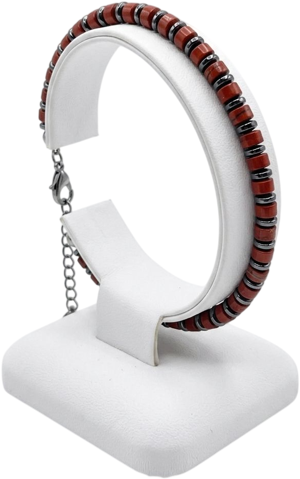 ACBR2363 BRACCIALE ACCIAIO CON PIETRE ARANCIO 52533