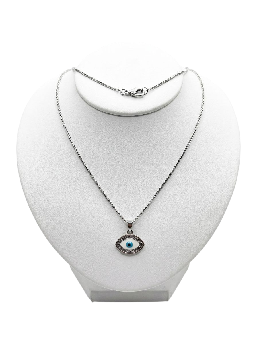 ACCL9101 COLLANA ACCIAIO PENDENTE OCCHIO DI ALLAH OVALE 52533