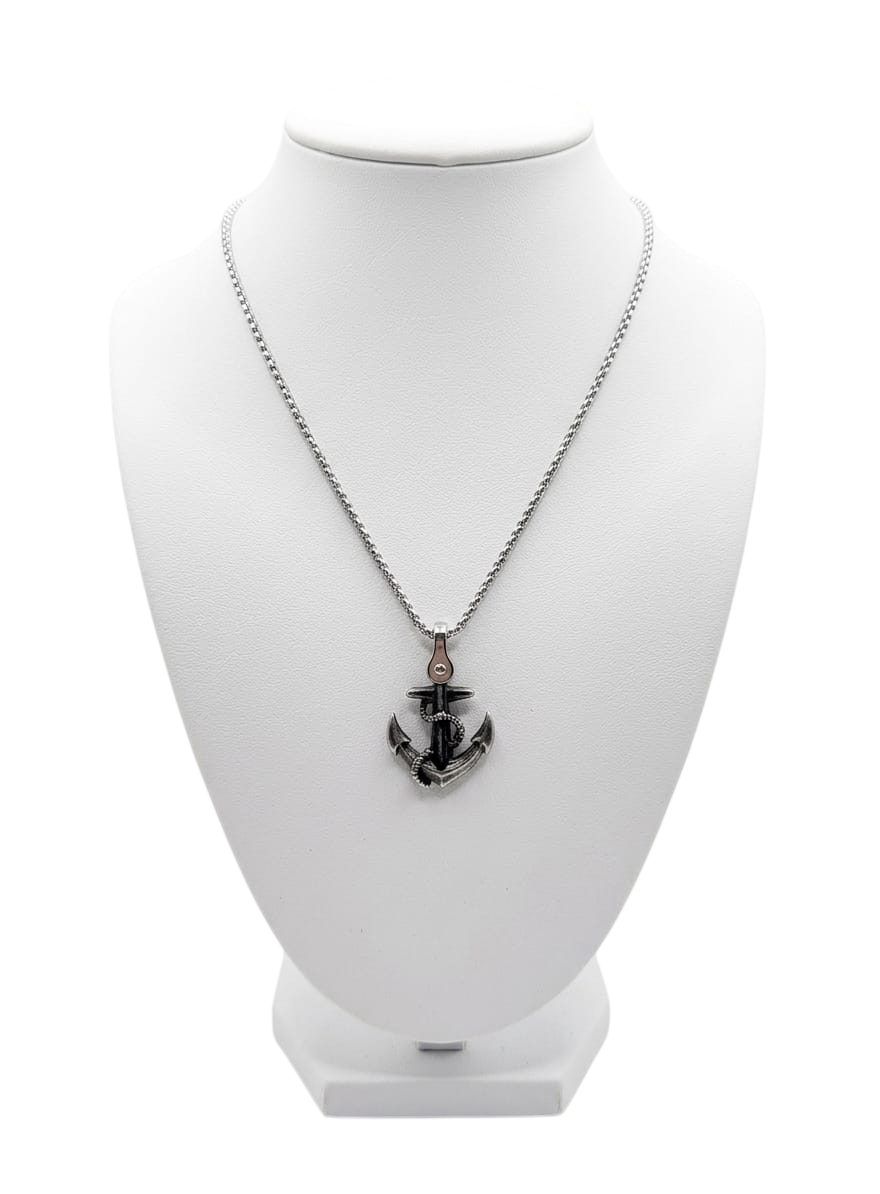ACCL9063 COLLANA PENDENTE ANCORA BRUNITA 52533