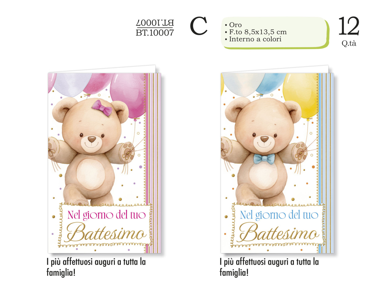 BT10007 MINI BIGLIETTI BATTESIMO 40631