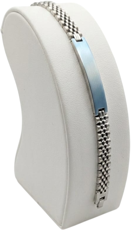 BRA4860 BRACCIALE ACCIAIO PIASTRA BLU 52533