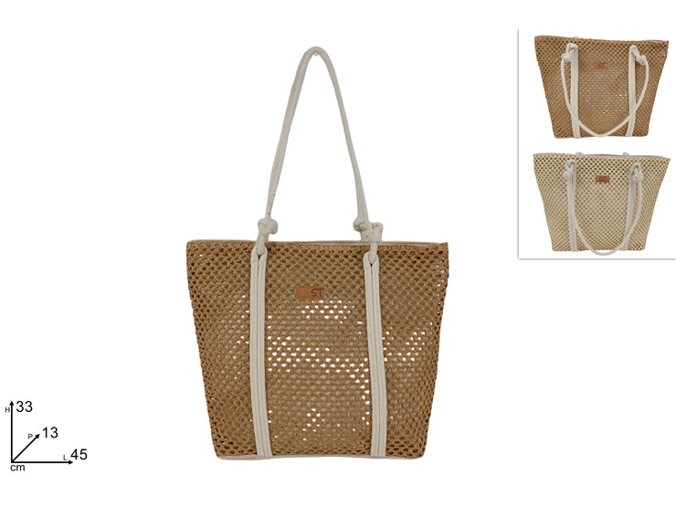 BORSA MARE 45x33cm TRAFORATA ST CON MANICO CORDA 697771 40842