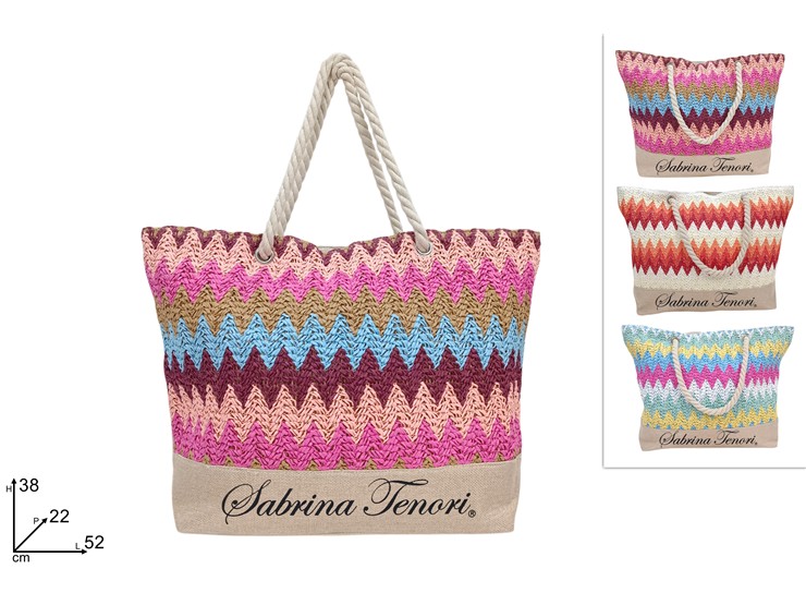BORSA MARE FANTASIA ONDE CON MANICO CORDA 696125 40842