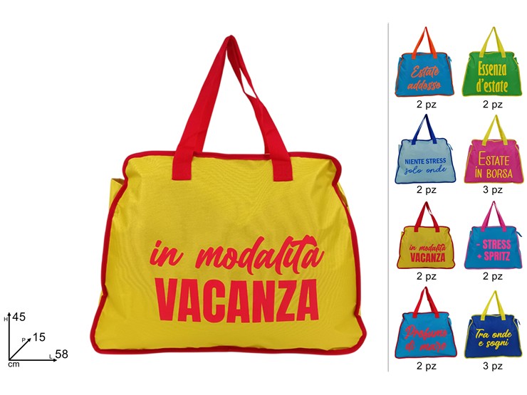 BORSA MARE 600D POLIESTERE BICOLORE CON SCRITTA 695326 40842