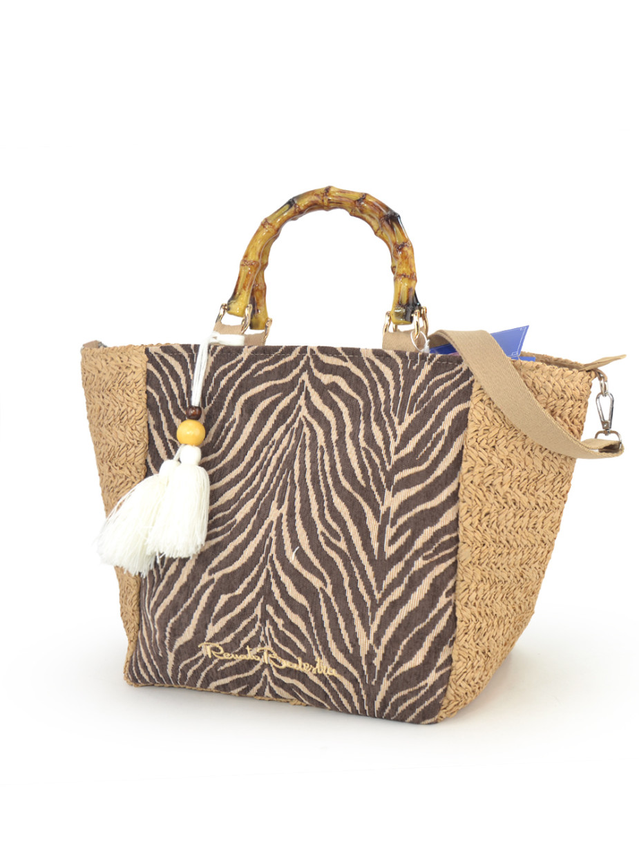 62001/ZAN2 NT BORSA BAMBOO NATURALE 44x28x20cm 41233