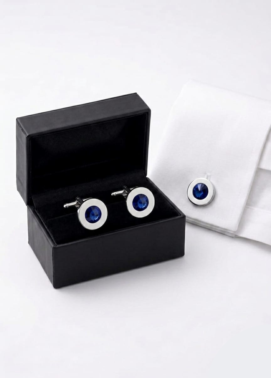 270-8R1 GEMELLI ARGENTO E PIETRA BLU 40421