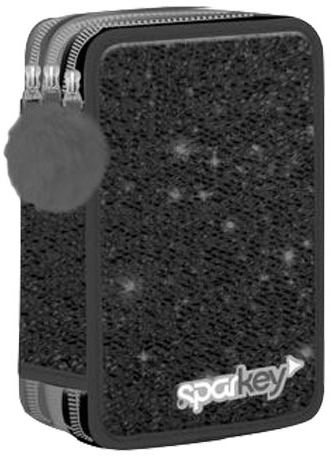 ASTUCCIO 3 ZIP SPARKEY GLITTER BLACK 1004P5367KM 41336