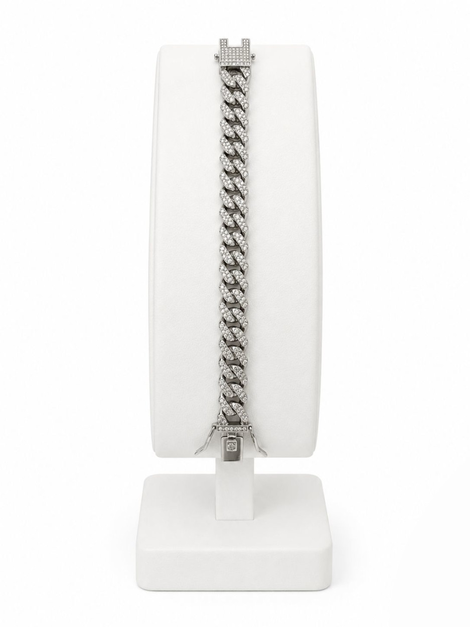 BJBR13053 BRACCIALE CON STRASS GRANDE ARGENTATO 52533