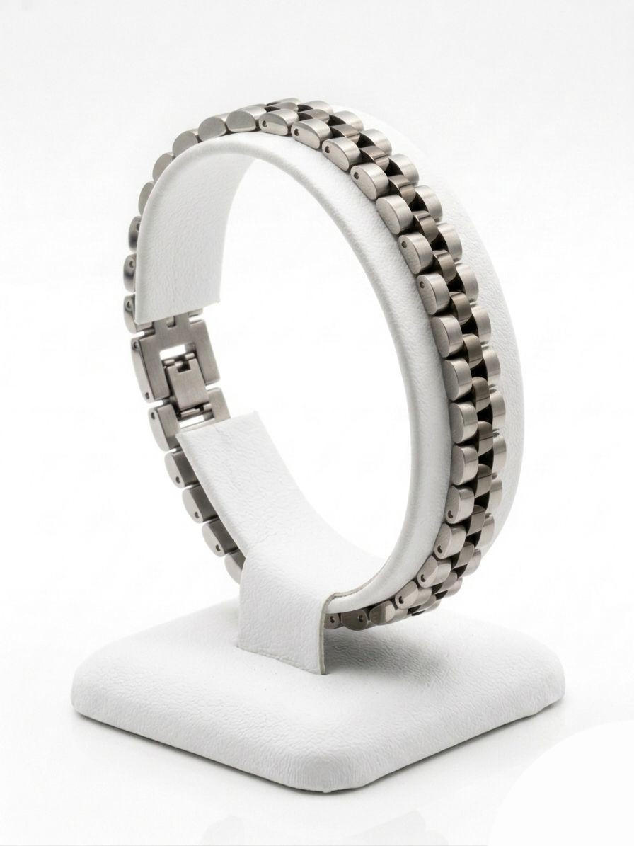 ACBR2327 BRACCIALE ACCIAIO 6MM SILVER E GREY 52533