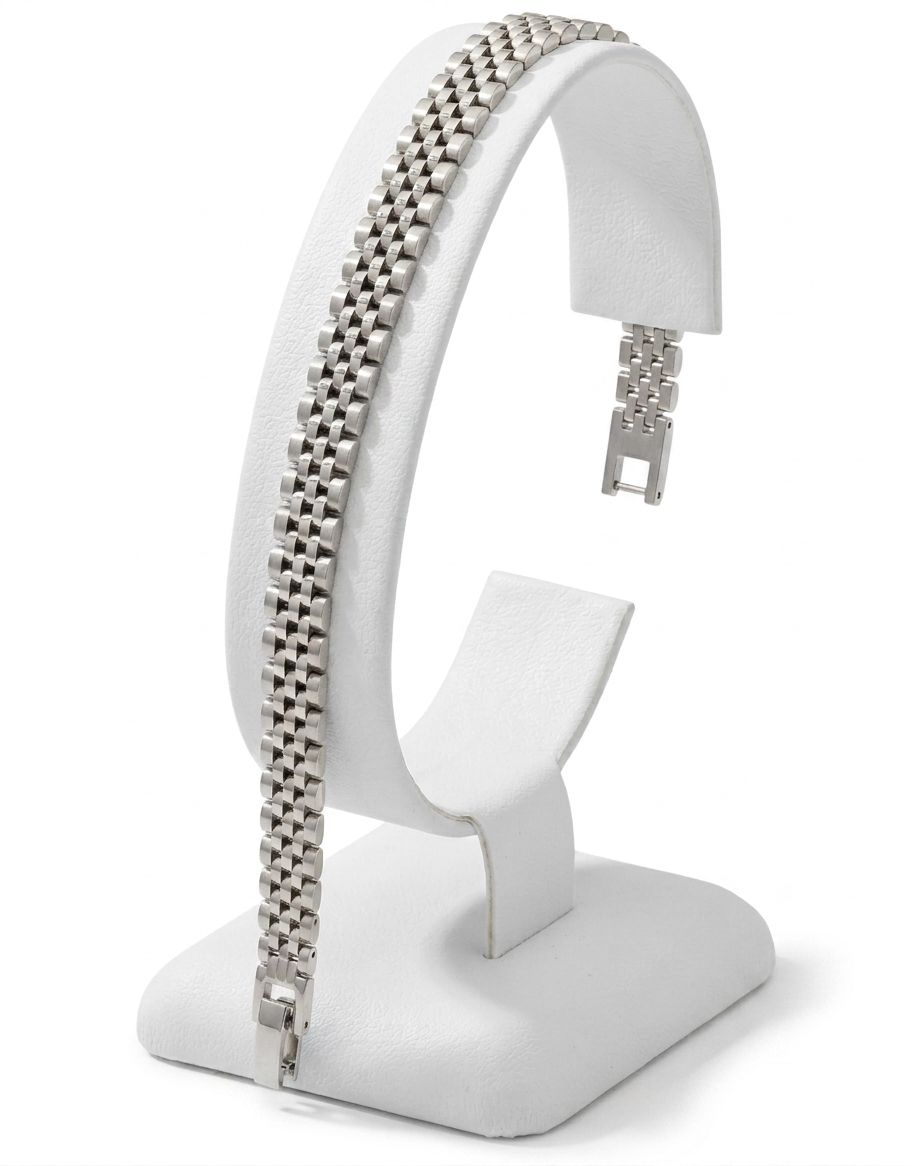 ACBR2319 BRACCIALE ACCIAIO 8MM SILVER DOPPIO 52533